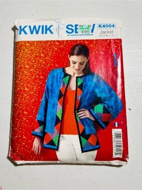 Kwik Sew K4004 Misses Jacket Sewing Pattern XS-XL Color Block Quilted Jacket